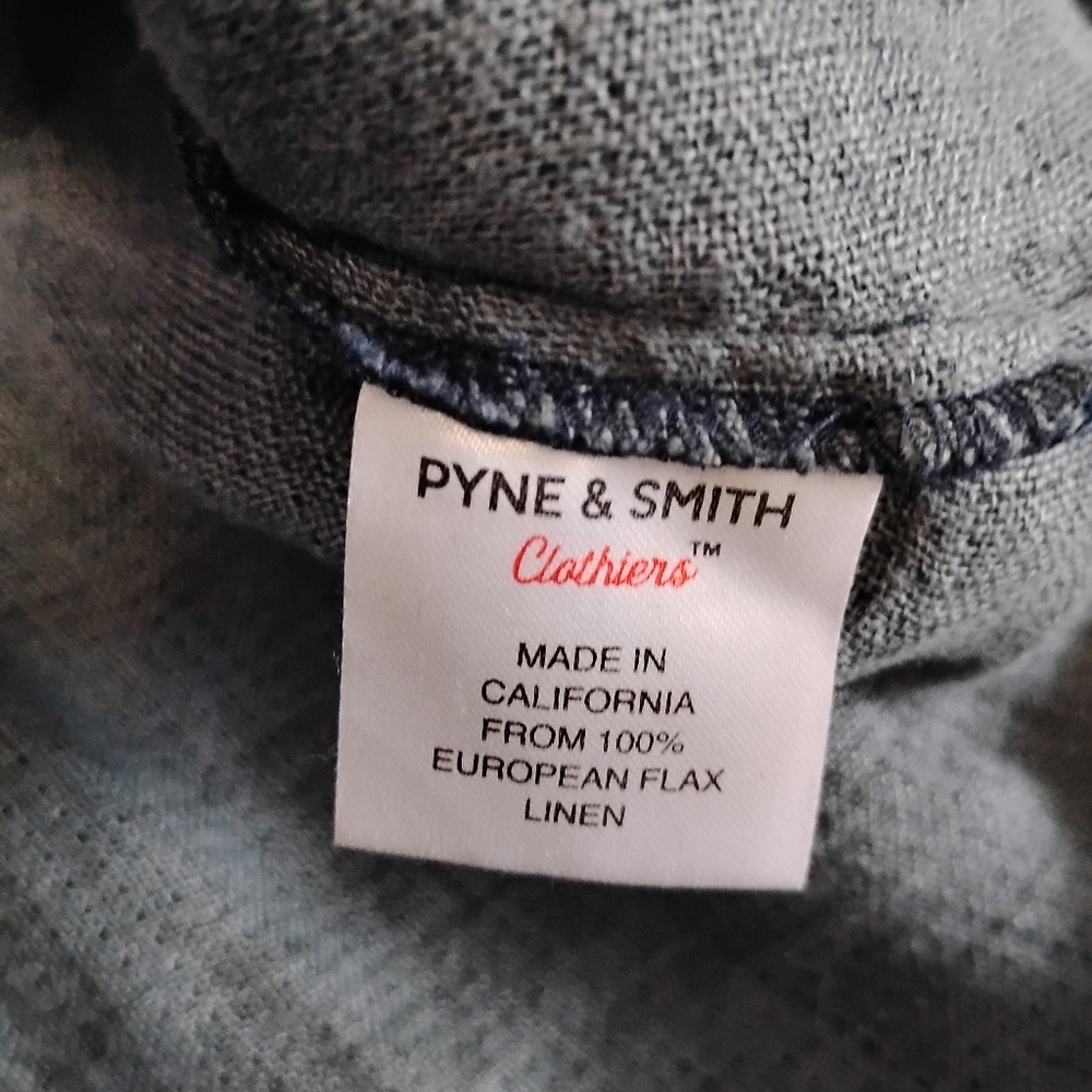 PYNE & SMITH Blouse No. 12 Everyday Linen Top S Denim Blue - Picture 8 of 11